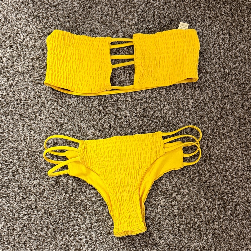 Yellow Strappy Bikini Set